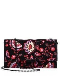 Loeffler Randall Embroidered Suede Tab Clutch