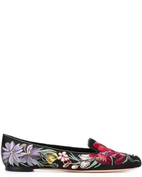 Alexander McQueen Floral Embroidered Slippers