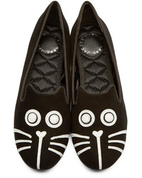 Marc by Marc Jacobs Black White Suede Rue Loafers
