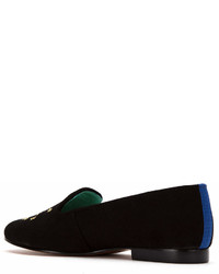 Blue Bird Shoes Suede Voyeur Embroidered Loafers