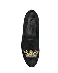 Crown Embroidery Suede Slip On