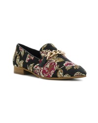 Tosca Blu Embroidered Rose Loafers