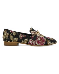 Tosca Blu Embroidered Rose Loafers