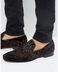 Jeffery West Martini Embroidered Suede Loafers