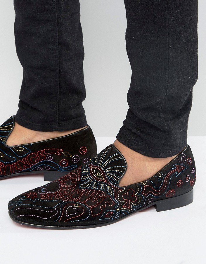 Jeffery West Embroidered Suede Loafers, $204 Asos | Lookastic