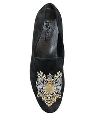 Stanford Embroidered Suede Loafers