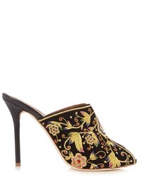 Malone Souliers Dawn Embroidered Velvet Mules