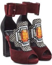 Pierre Hardy Suede Sandals With Printed Applique