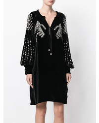 Wandering Sequin And Faux Pearl Embroidered Dress