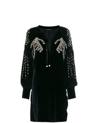 Wandering Sequin And Faux Pearl Embroidered Dress