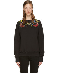 Alexander McQueen Black Embroidered Butterflies Pullover