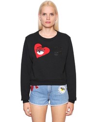 Chiara Ferragni Heart Embroidered Cotton Sweatshirt