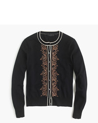 J.Crew Embroidered Cotton Jackie Cardigan Sweater