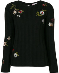 RED Valentino Embroidered Ribbed Jumper