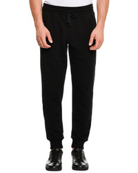 Dolce & Gabbana Bee Crown Embroidered Sweatpants Black