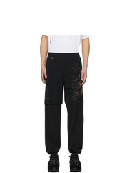 Doublet Black Chaos Embroidery Two Way Sweatpants