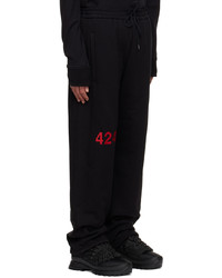 424 Black Embroidered Lounge Pants