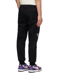 AAPE BY A BATHING APE Black Embroidered Lounge Pants