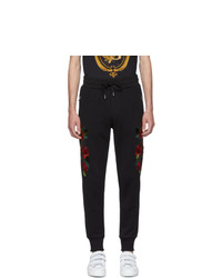 Dolce and Gabbana Black Roses Lounge Pants