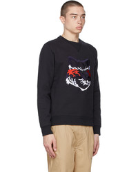 MAISON KITSUNÉ Black Big Fox Embroidery Sweatshirt