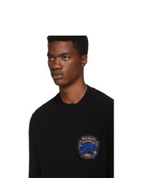 Balmain Black Cashmere Badge Sweatshirt