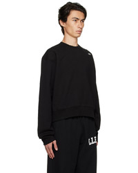 Recto Black Embroidered Sweatshirt