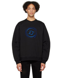 Ader Error Black Embroidered Sweatshirt
