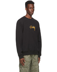 Stussy Black Gold Embroidered Stock Sweatshirt