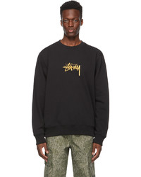 Stussy Black Gold Embroidered Stock Sweatshirt