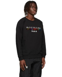 Balmain Black Textured Logo Sweatshirt