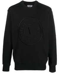 VERSACE JEANS COUTURE Embroidered Logo Logo Cotton Sweatshirt