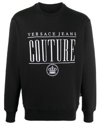 VERSACE JEANS COUTURE Embroidered Logo Rib Trimmed Sweatshirt