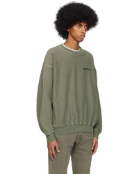 Awake NY Green Embroidered Sweatshirt