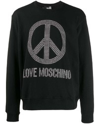 Love Moschino Rhinestone Logo Sweatshirt