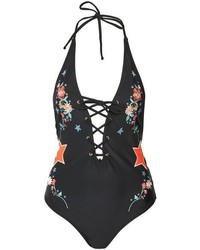 Topshop Star Embroidered Swimsuit