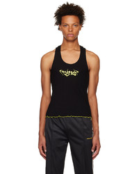 PALMER Black Embroidered Tank Top