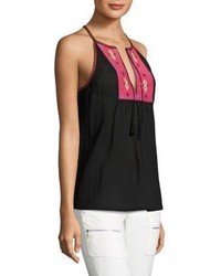 Joie Clea Embroidered Cotton Gauze Tank Top
