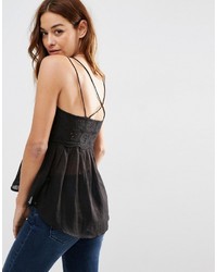 Asos Collection Embroidered Cotton Sun Top With Dip Back