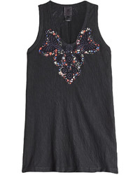 Anna Sui Embroidered Cotton Tank