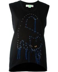 Stella McCartney Embroidered Cat Tank Top