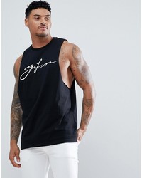 Good For Nothing Vest With Script Logo In Black