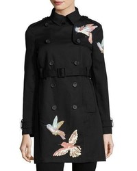 Black Embroidered Trenchcoat