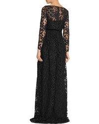 Burberry Embroidered Cotton Blend Tulle Gown