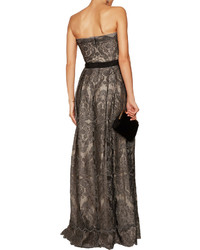 Catherine Deane Gabriella Pleated Embroidered Tulle Gown