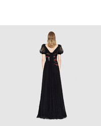 Gucci Kingsnake Embroidered Tulle Gown