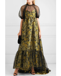 Erdem Neave Floral Jacquard And Flocked Tulle Gown