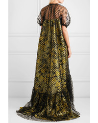Erdem Neave Floral Jacquard And Flocked Tulle Gown
