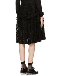 Simone Rocha Black Embroidered Tulle Skirt