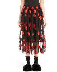 Simone Rocha Floral Embroidered Tulle Skirt