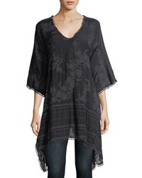 Johnny Was Leaf Garden Embroidered Georgette Tunic